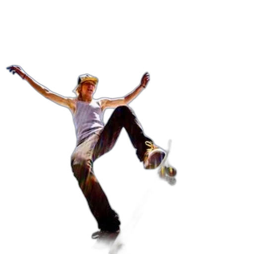 3d render, photorealistic, concept art, pixel art, skateboarder, performs, trick, arms transparent PNG cut-out