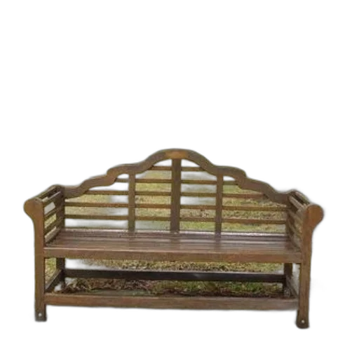 furniture, crown, wooden, bench, curved, backrest, sits, concrete transparent PNG cut-out