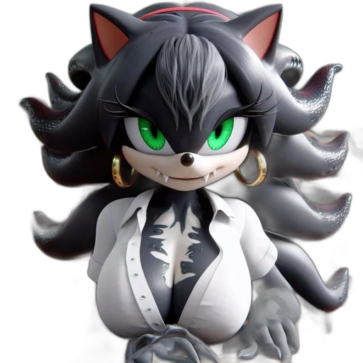 3d render, concept art, anime, feline, anthropomorphic, character, distinctive, features transparent PNG cut-out