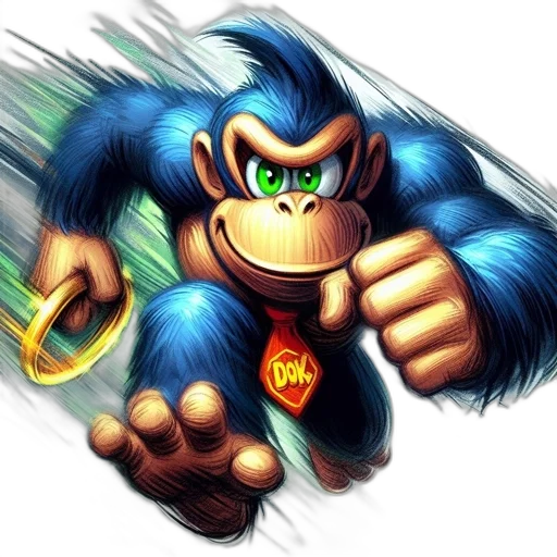 animal, creature, concept art, comic book art, 3d render, photorealistic, cartoonish, gorilla transparent PNG cut-out