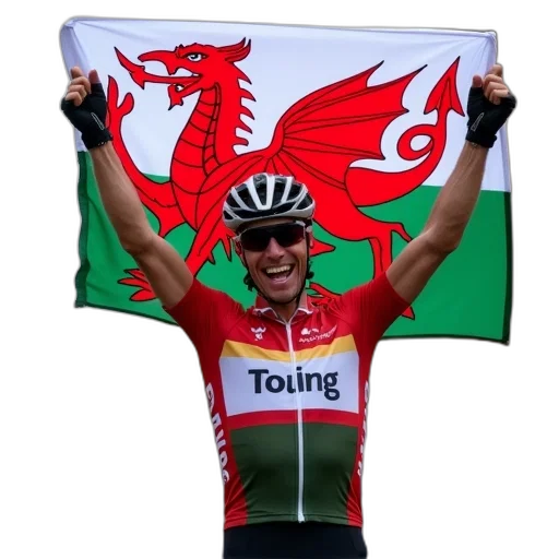 armstrong, holding, welsh, flag transparent PNG cut-out
