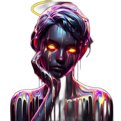 face, mask, jacket, robot, cyberpunk, vaporwave, concept art, pixel art transparent PNG cut-out