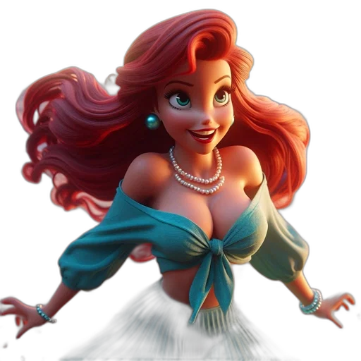 dress, jewelry, 3d render, fantasy art, concept art, cartoon, underwater, animated transparent PNG cut-out