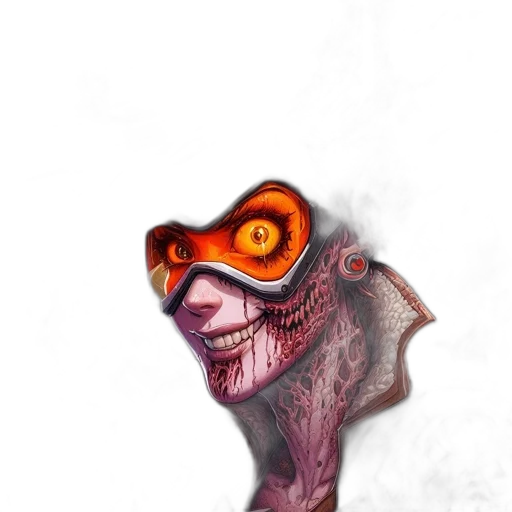 creature, mask, face, dragon, concept art, fantasy art, watercolor, comic book art transparent PNG cut-out