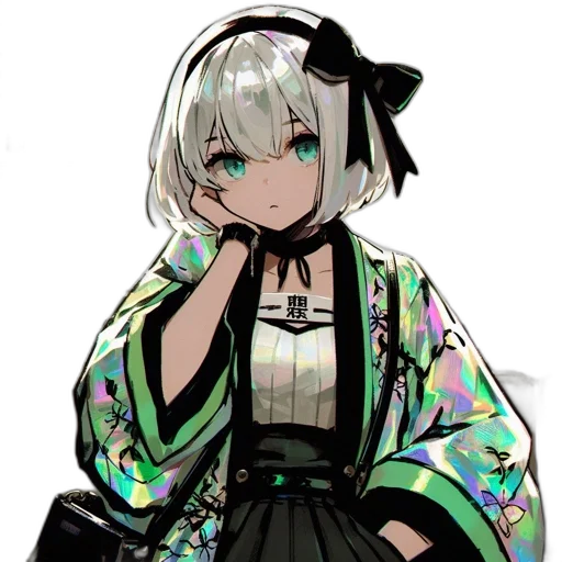 staff, dress, flower, creature, anime, pixel art, concept art, vaporwave transparent PNG cut-out