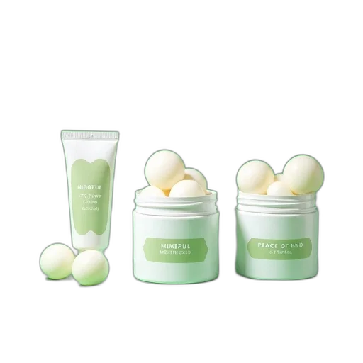 green, pastel, set, three, white, containers, background, each transparent PNG cut-out