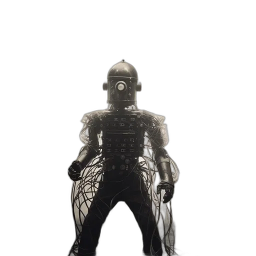 robot, staff, creature, sword, concept art, 3d render, comic book art, fantasy art transparent PNG cut-out