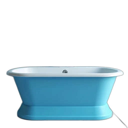 crown, furniture, 3d render, concept art, blue, bathtub, silver, faucet transparent PNG cut-out
