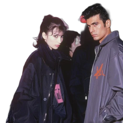 jacket, cyberpunk, vaporwave, photorealistic, neon lights, neon, dark, man transparent PNG cut-out