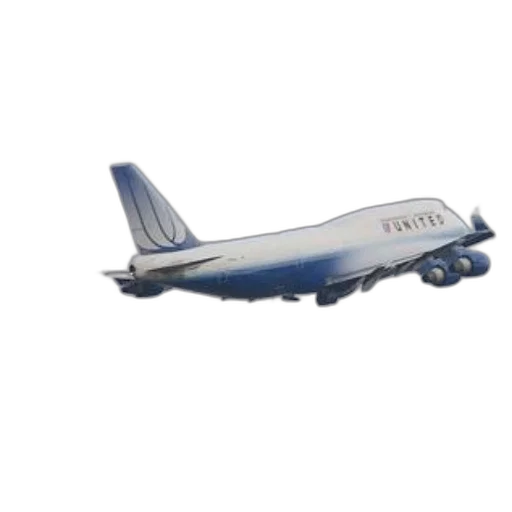 3d render, photorealistic, united, airlines, boeing, 747, captured, flight transparent PNG cut-out