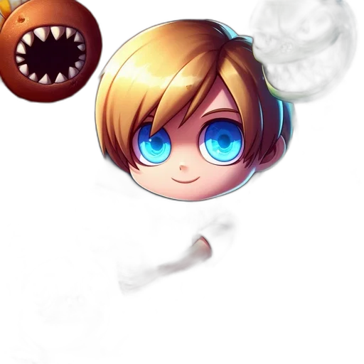 staff, face, mask, creature, pixel art, concept art, fantasy art, anime transparent PNG cut-out