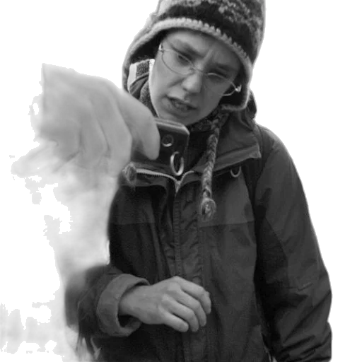 jacket, staff, face, hat, photorealistic, fire, snow, person transparent PNG cut-out