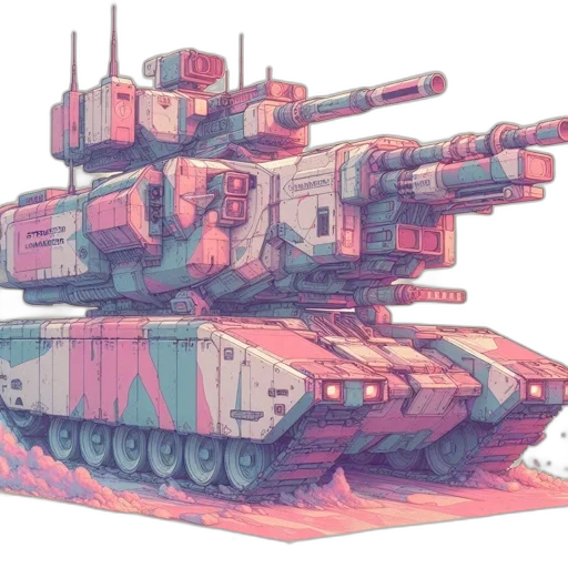 weapon, robot, animal, concept art, vaporwave, 3d render, watercolor, pastel transparent PNG cut-out