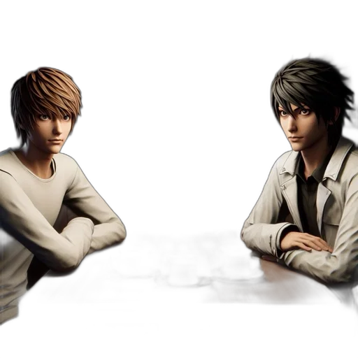 3d render, concept art, photorealistic, fantasy art, monochrome, two, animated, characters transparent PNG cut-out