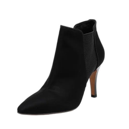 shoes, black, high-heeled, shoe, pointed, toe, wooden, heel transparent PNG cut-out