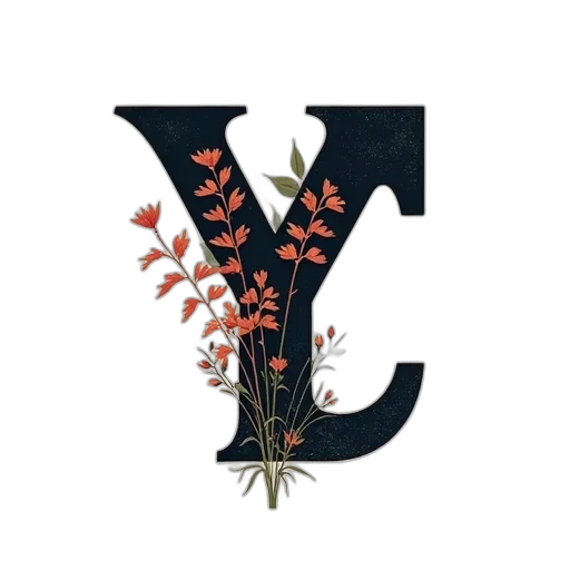 flower, crown, earth tones, letters transparent PNG cut-out