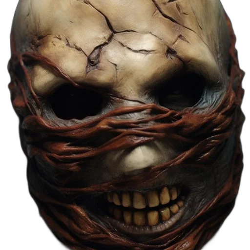 mask, face, creature, staff, concept art, 3d render, photorealistic, fantasy art transparent PNG cut-out