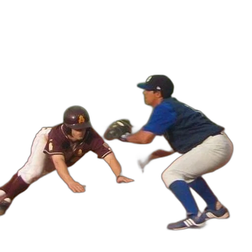 baseball, player, slides, into, base, while, another, blue transparent PNG cut-out