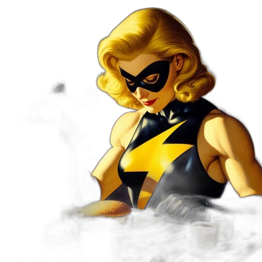 comic book art, cartoon, concept art, pixel art, woman, vintage, hairstyle, yellow transparent PNG cut-out