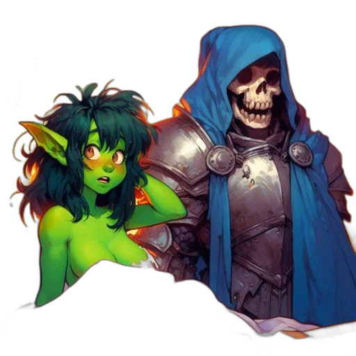 concept art, pixel art, fantasy art, comic book art, green, neon, two, animated transparent PNG cut-out