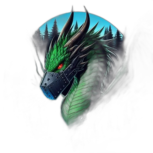 dragon, creature, mask, animal, fantasy art, concept art, pixel art, photorealistic transparent PNG cut-out
