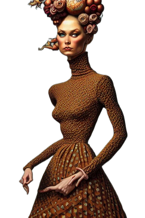dress, robot, jewelry, staff, concept art, 3d render, photorealistic, fantasy art transparent PNG cut-out