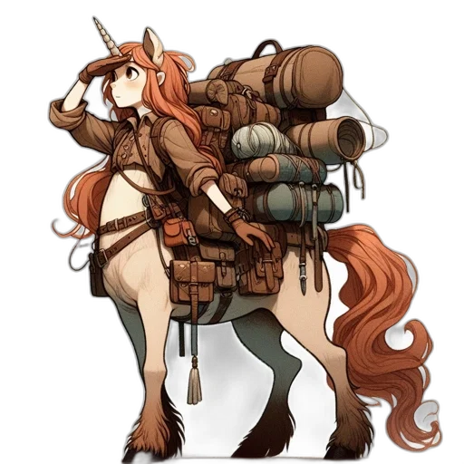 staff, weapon, concept art, fantasy art, pixel art, earth tones, human-unicorn, hybrid transparent PNG cut-out