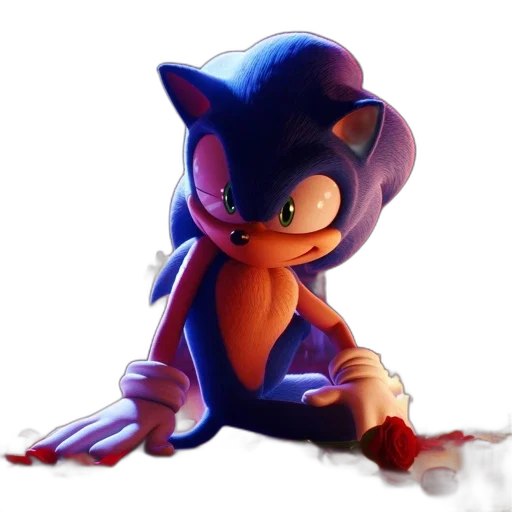 creature, animal, concept art, 3d render, pixel art, fantasy art, blue, sonic transparent PNG cut-out