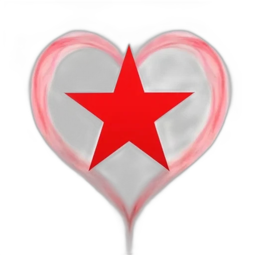 staff, 3d render, red, star, white, outline, centered, background transparent PNG cut-out