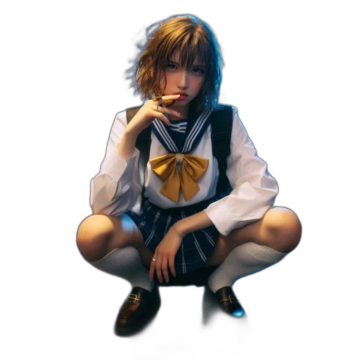 jacket, face, staff, robot, pixel art, concept art, anime, photorealistic transparent PNG cut-out