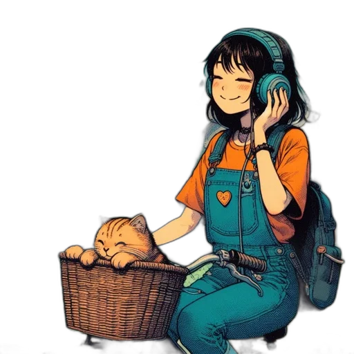 jacket, creature, staff, mask, anime, concept art, cartoon, vaporwave transparent PNG cut-out