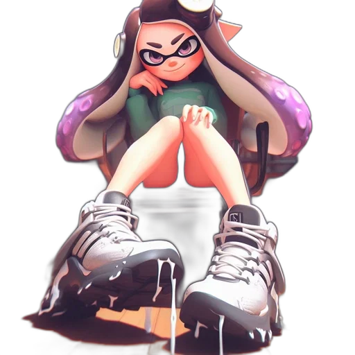 dress, weapon, shoes, mask, concept art, watercolor, 3d render, vaporwave transparent PNG cut-out