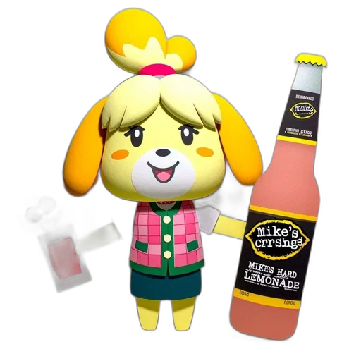 bottle, food, creature, 3d render, concept art, pixel art, colorful, papercraft transparent PNG cut-out