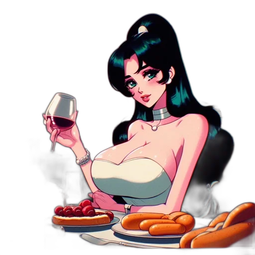 food, jewelry, concept art, vaporwave, pixel art, cartoon, neon lights, animated transparent PNG cut-out
