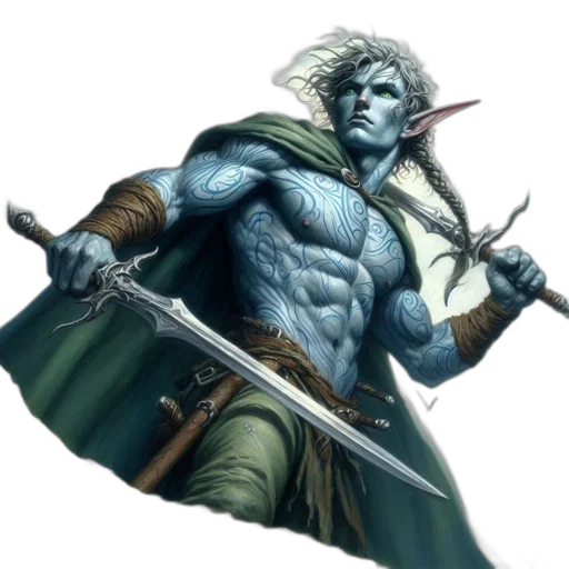 sword, staff, fantasy art, concept art, comic book art, pixel art, blue, green transparent PNG cut-out
