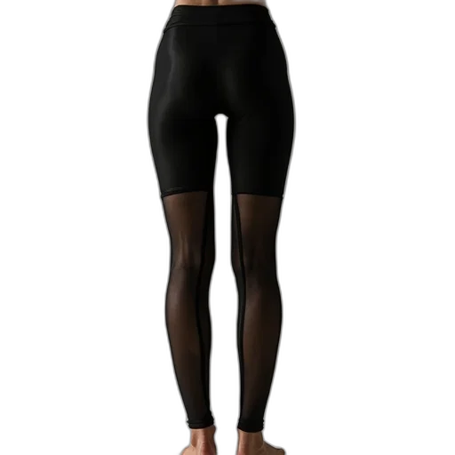 dark, sheer, mesh, panel, leggings transparent PNG cut-out