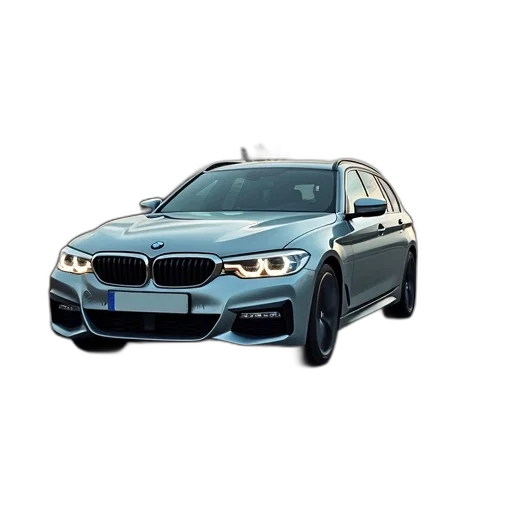 car, photorealistic, 3d render, silver, bmw, series, estate, driving transparent PNG cut-out