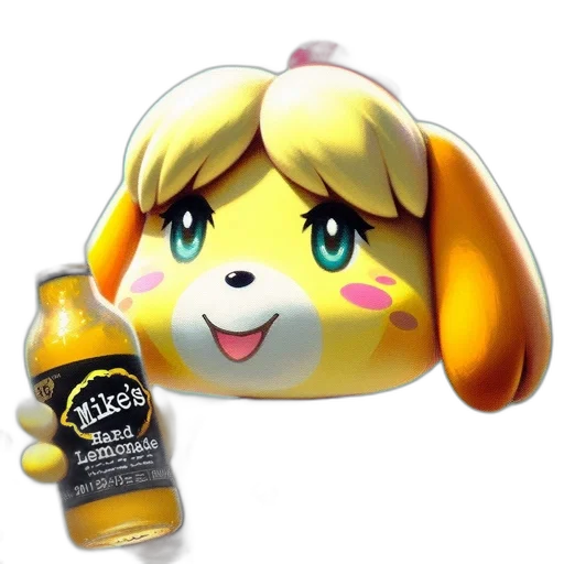 bottle, animal, food, creature, 3d render, anime, concept art, vaporwave transparent PNG cut-out