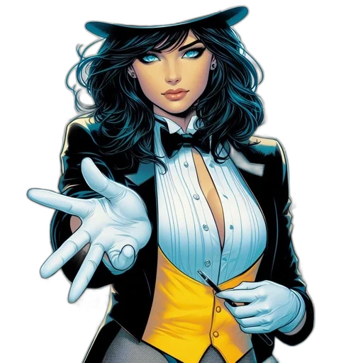 staff, comic book art, concept art, cartoon, fantasy art, woman, black, hair transparent PNG cut-out