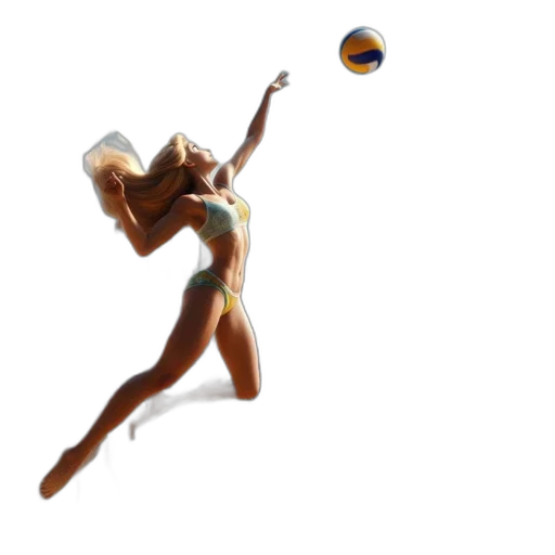 concept art, 3d render, fantasy art, photorealistic, underwater, female, volleyball, player transparent PNG cut-out
