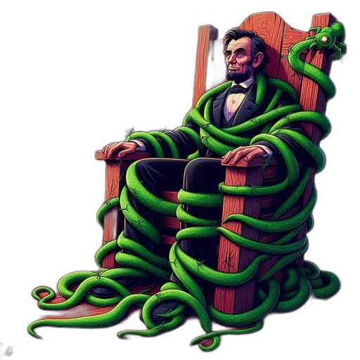 creature, furniture, hair, robot, concept art, pixel art, comic book art, green transparent PNG cut-out