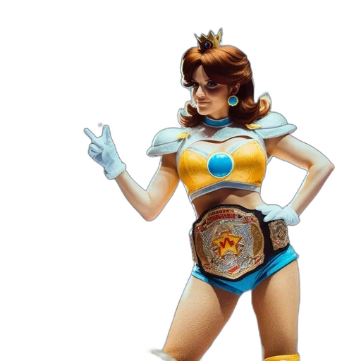 crown, concept art, comic book art, 3d render, woman, dressed, princess, daisy transparent PNG cut-out