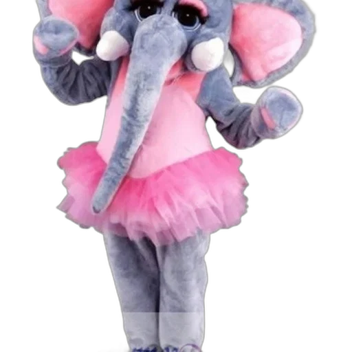 creature, animal, cute, elephant, mascot, costume, pink, tutu transparent PNG cut-out
