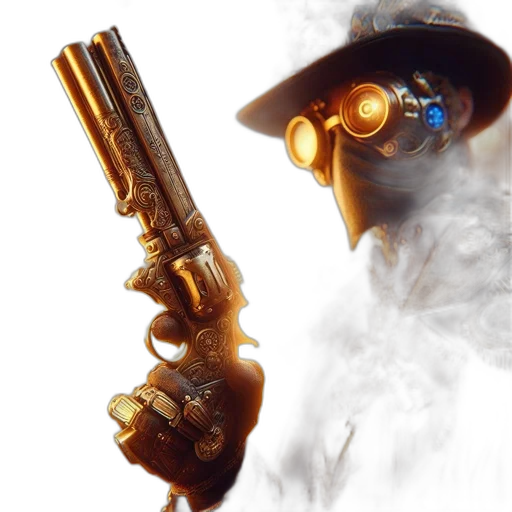 weapon, staff, mask, robot, concept art, photorealistic, 3d render, fantasy art transparent PNG cut-out