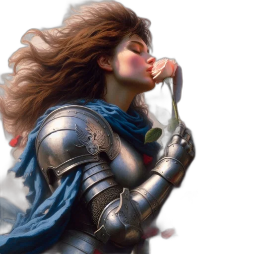 sword, fantasy art, concept art, photorealistic, comic book art, woman, elaborate, armor transparent PNG cut-out