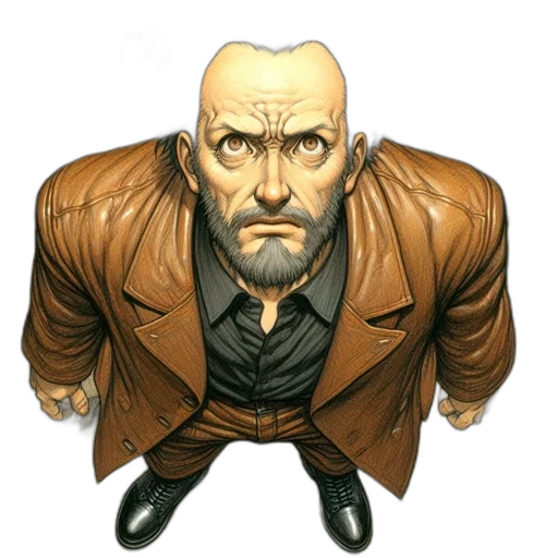 jacket, face, mask, robot, comic book art, concept art, cyberpunk, cartoon transparent PNG cut-out