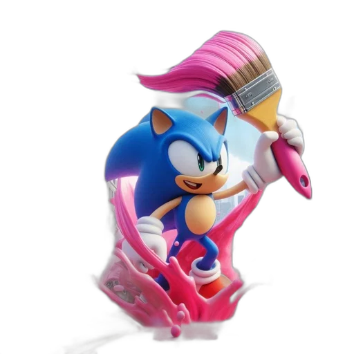 hair, weapon, creature, animal, concept art, 3d render, vaporwave, sonic transparent PNG cut-out