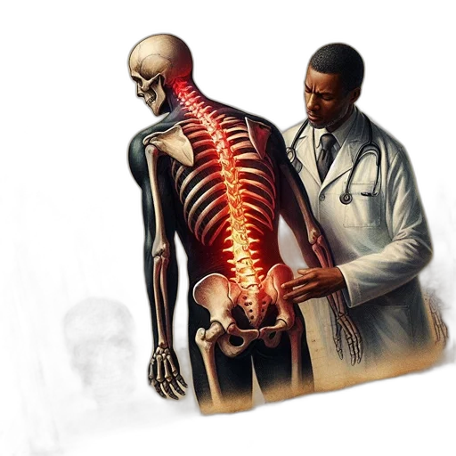 illustration, features, medical, examination, skeleton, highlighted, injured, area transparent PNG cut-out