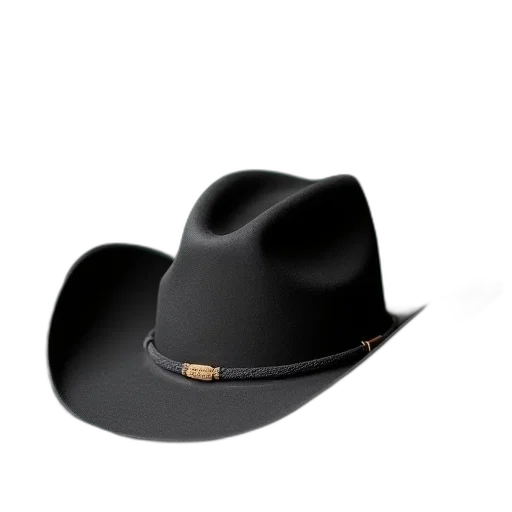 hat, crown, jewelry, weapon, 3d render, black, cowboy, wide transparent PNG cut-out