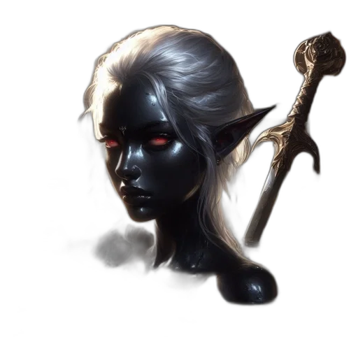staff, face, mask, sword, fantasy art, concept art, comic book art, pixel art transparent PNG cut-out